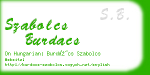 szabolcs burdacs business card